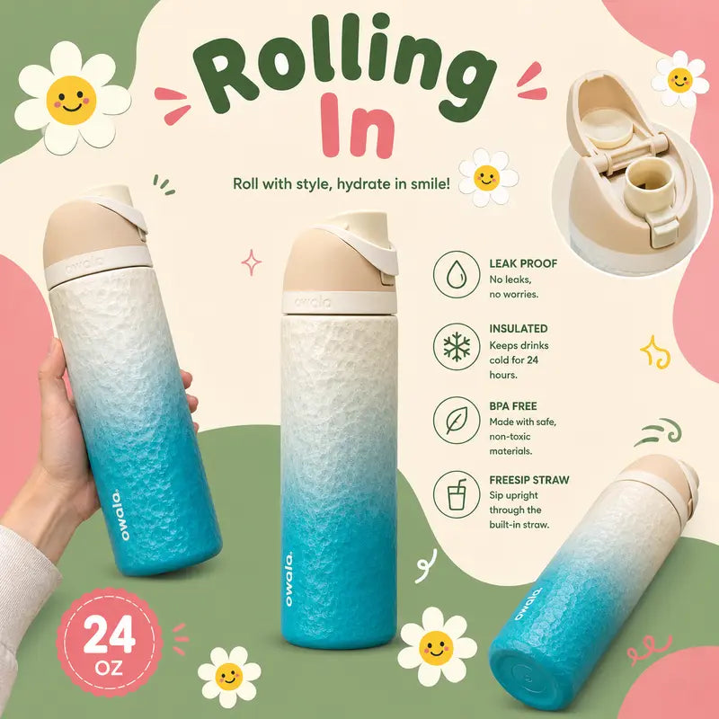 Owala FreeSip® 24oz – Rolling In Giveaway Edition | Limited Edition Insulated Water Bottle