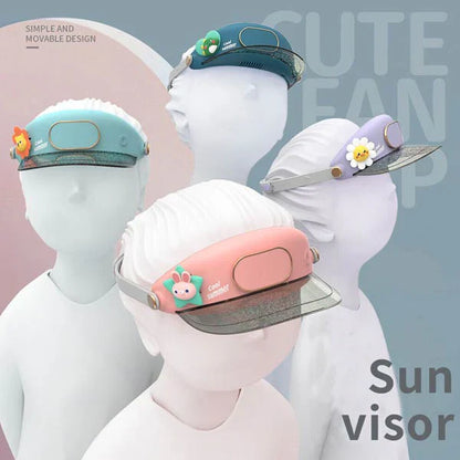 Portable USB Rechargeable Cooling Fan Cap 3 Speed Summer