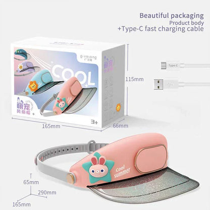 Portable USB Rechargeable Cooling Fan Cap 3 Speed Summer