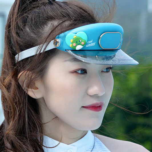 Portable USB Rechargeable Cooling Fan Cap 3 Speed Summer