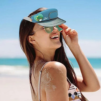 Portable USB Rechargeable Cooling Fan Cap 3 Speed Summer