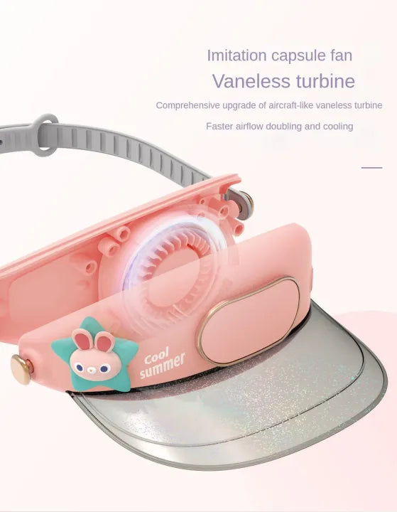 Portable USB Rechargeable Cooling Fan Cap 3 Speed Summer