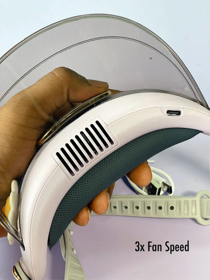 Portable USB Rechargeable Cooling Fan Cap 3 Speed Summer
