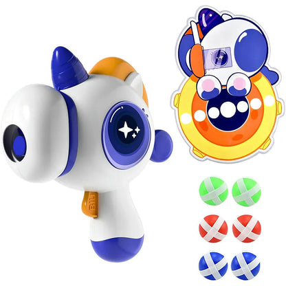 Dolphin Unicorn Sticky Ball Shooting Toy Gun for Kids (Blue/Pink)