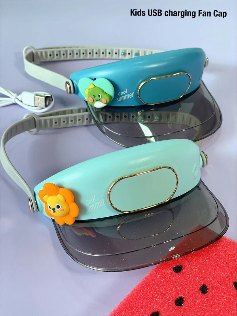 Portable USB Rechargeable Cooling Fan Cap 3 Speed Summer