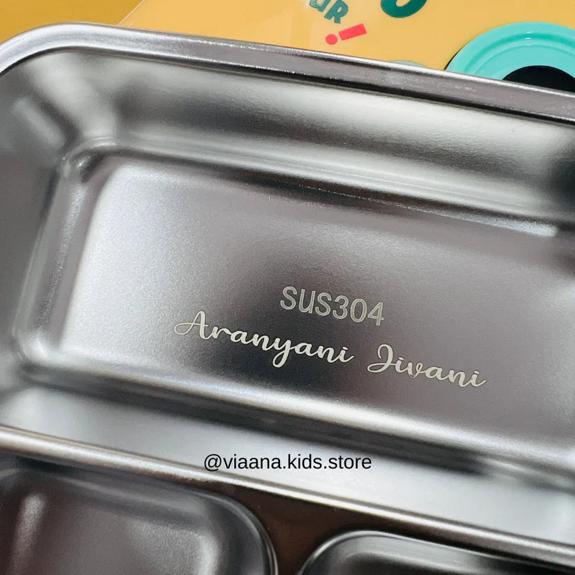Dino Eye Stainless Steel Lunch Box for Kids – Leakproof Cute Cartoon Tiffin Box with Compartments (School & Travel)