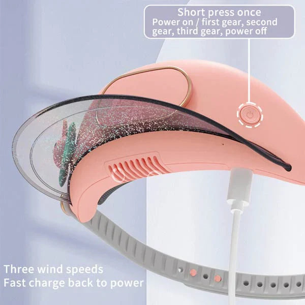 Portable USB Rechargeable Cooling Fan Cap 3 Speed Summer