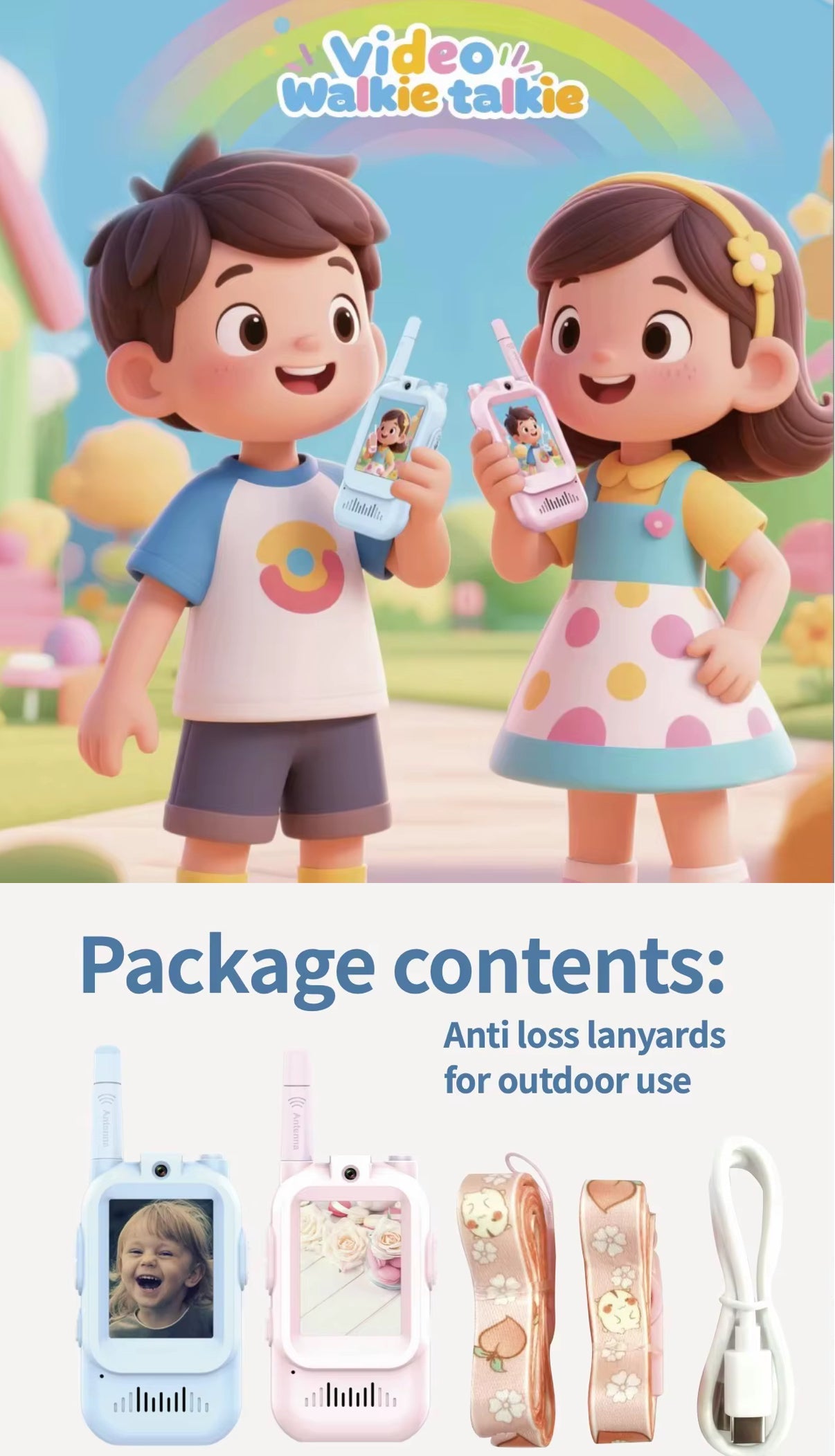 Video Walkie Talkies for Kids | HD Camera, Voice Changer & Screen Display