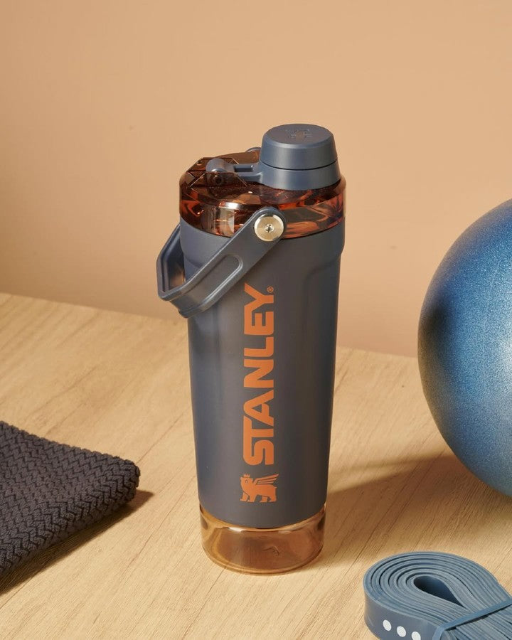 Stanley Style Insulated Protein Shaker Bottle with Storage Compartment – 20oz