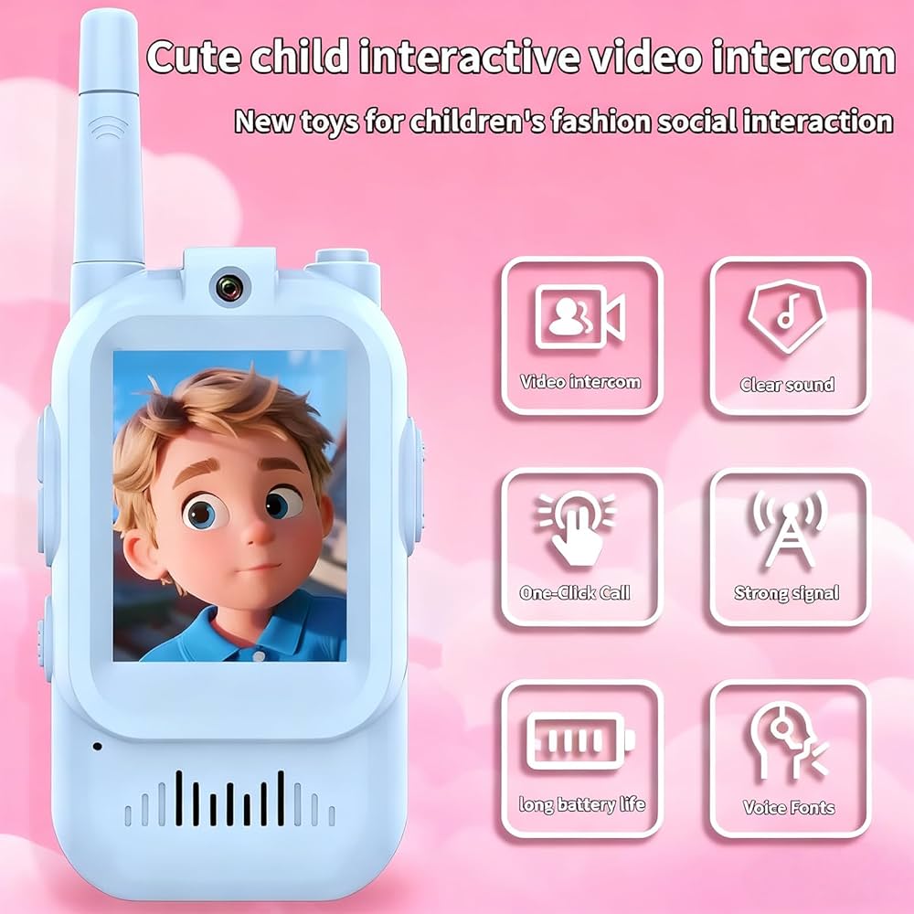 Video Walkie Talkies for Kids | HD Camera, Voice Changer & Screen Display