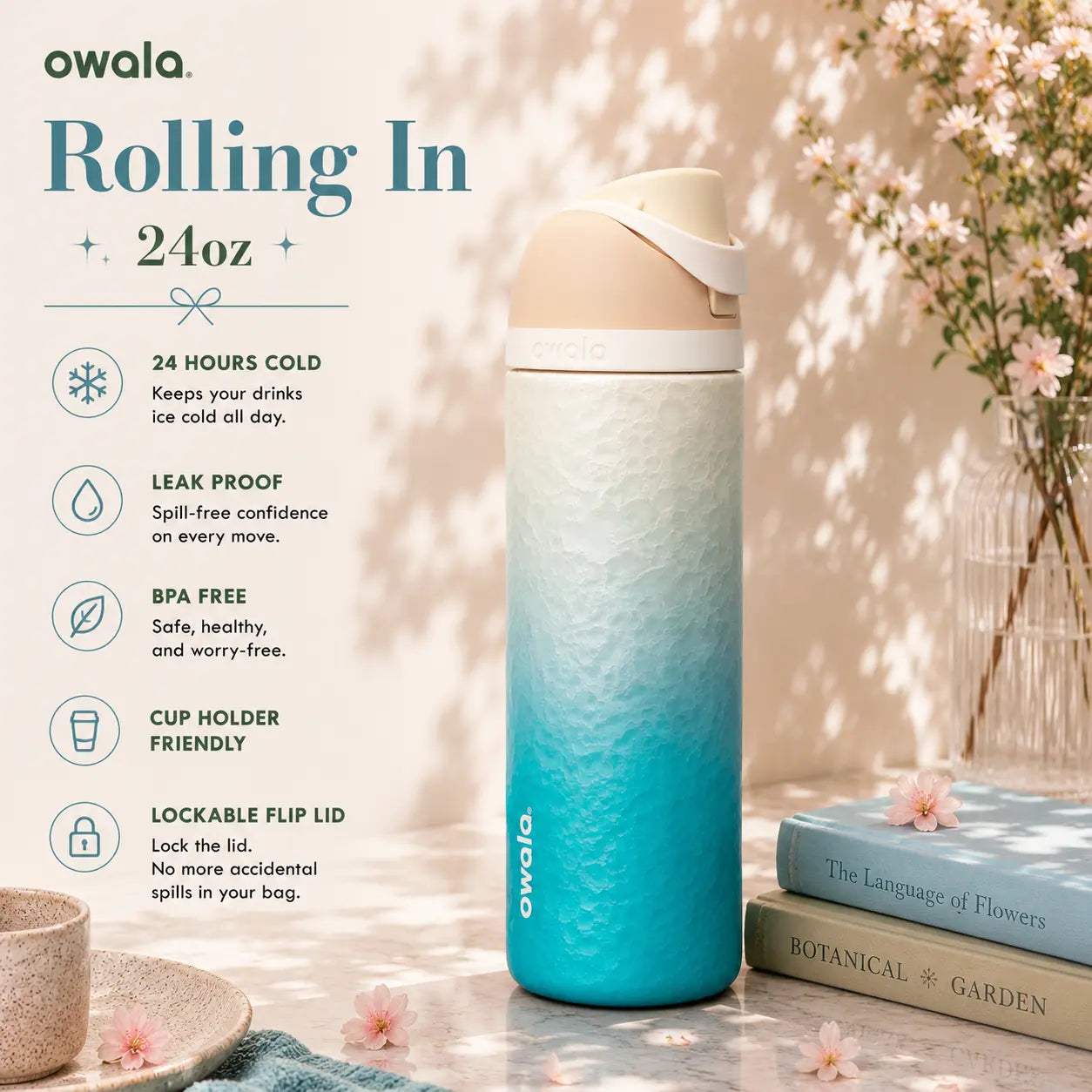 Owala FreeSip® 24oz – Rolling In Giveaway Edition | Limited Edition Insulated Water Bottle