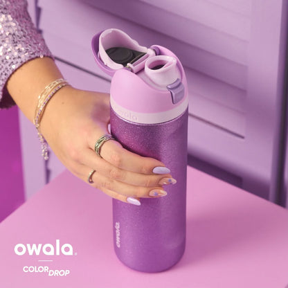 Owala FreeSip® Eggstra Edition – Glitter Lavender (24oz / 710ml)