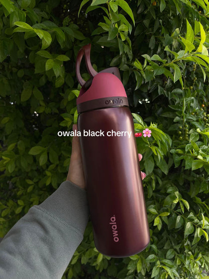 Owala FreeSip® Black Cherry Edition – 24oz / 32oz Insulated Stainless Steel Water Bottle