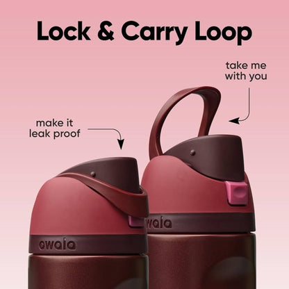 Owala FreeSip® Black Cherry Edition – 24oz / 32oz Insulated Stainless Steel Water Bottle