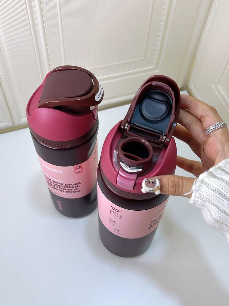 Owala FreeSip® Black Cherry Edition – 24oz / 32oz Insulated Stainless Steel Water Bottle