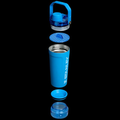 Stanley Style Insulated Protein Shaker Bottle with Storage Compartment – 20oz