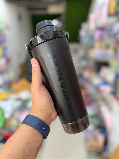 Stanley Style Insulated Protein Shaker Bottle with Storage Compartment – 20oz
