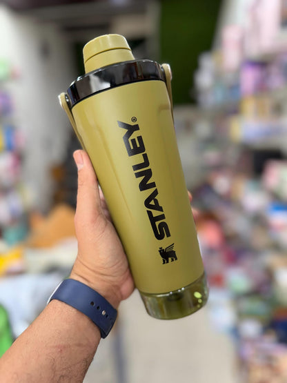 Stanley Style Insulated Protein Shaker Bottle with Storage Compartment – 20oz
