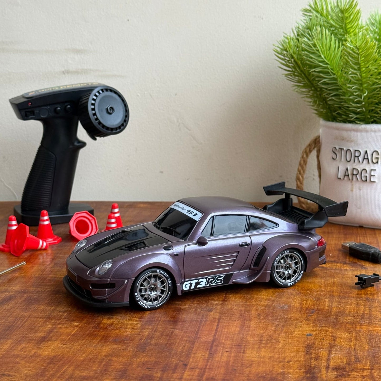 Porsche 4WD Remote Control Drift Car Toy with Lights – 2.4G High Speed Racing Car for Kids