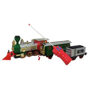Classic Steam Remote Control Train Set with Smoke, Light & Sound – Battery Operated RC Train Toy for Kids