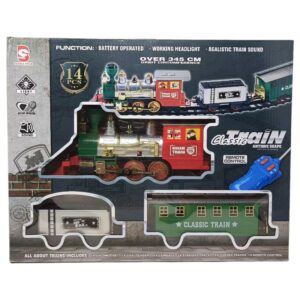 Classic Steam Remote Control Train Set with Smoke, Light & Sound – Battery Operated RC Train Toy for Kids