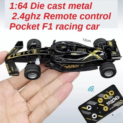 1:64 Alloy F1 Mini RC Car with Display Case | App & Remote Control | 2.4GHz | LED Lights | 3 Speed Modes