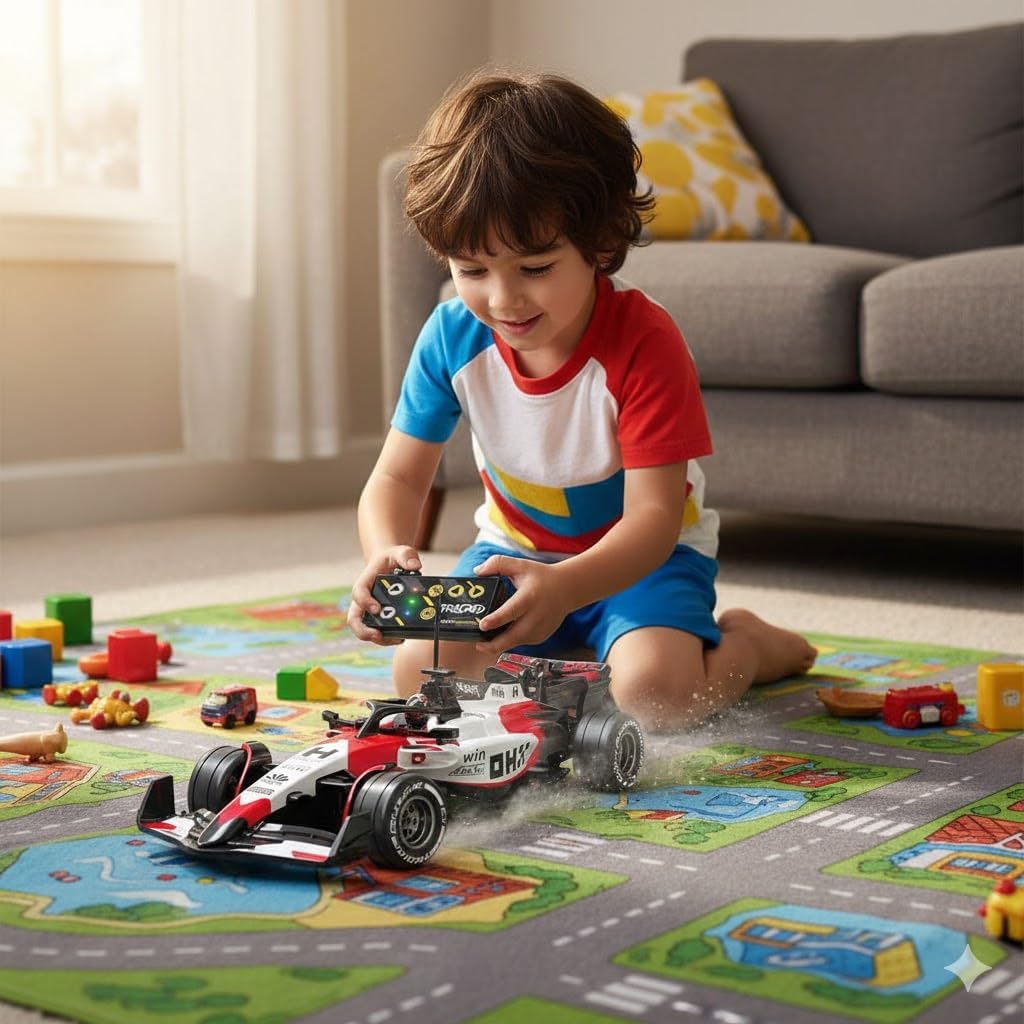1:64 Alloy F1 Mini RC Car with Display Case | App & Remote Control | 2.4GHz | LED Lights | 3 Speed Modes