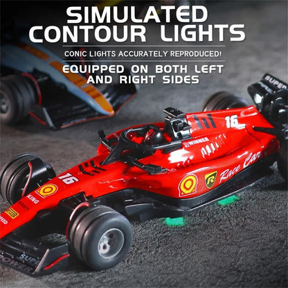 1:64 Alloy F1 Mini RC Car with Display Case | App & Remote Control | 2.4GHz | LED Lights | 3 Speed Modes