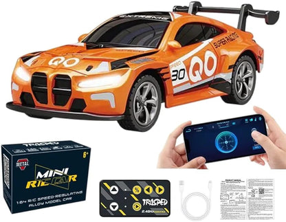 Mini RC Car 1:64 Scale with App Control & Remote – 2.4GHz Racing Car with Lights