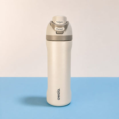 Owala FreeSip 700ML / 24oz Triple Layer Insulated Water Bottle – Premium SS 316 Steel Flask with Push Button Lock Lid