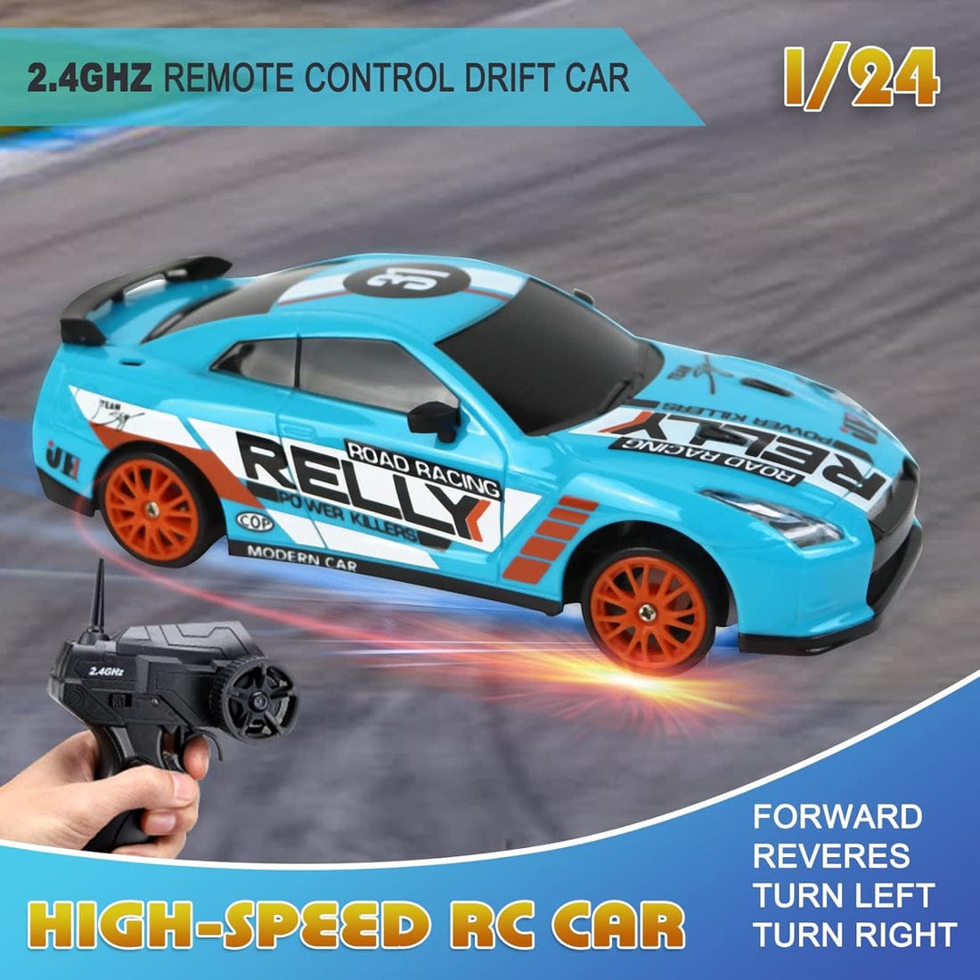 1:24 RC Drift Return Rally Racing Car for Kids | 4WD Remote Control Toy Car | 2.4GHz High Speed Racing Car