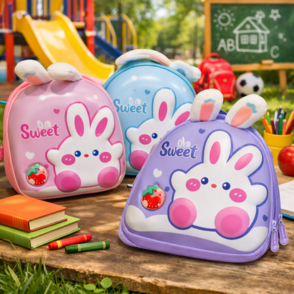 3D Cute Bunny Kids Backpack – Lightweight School Bag for Nursery & Preschool