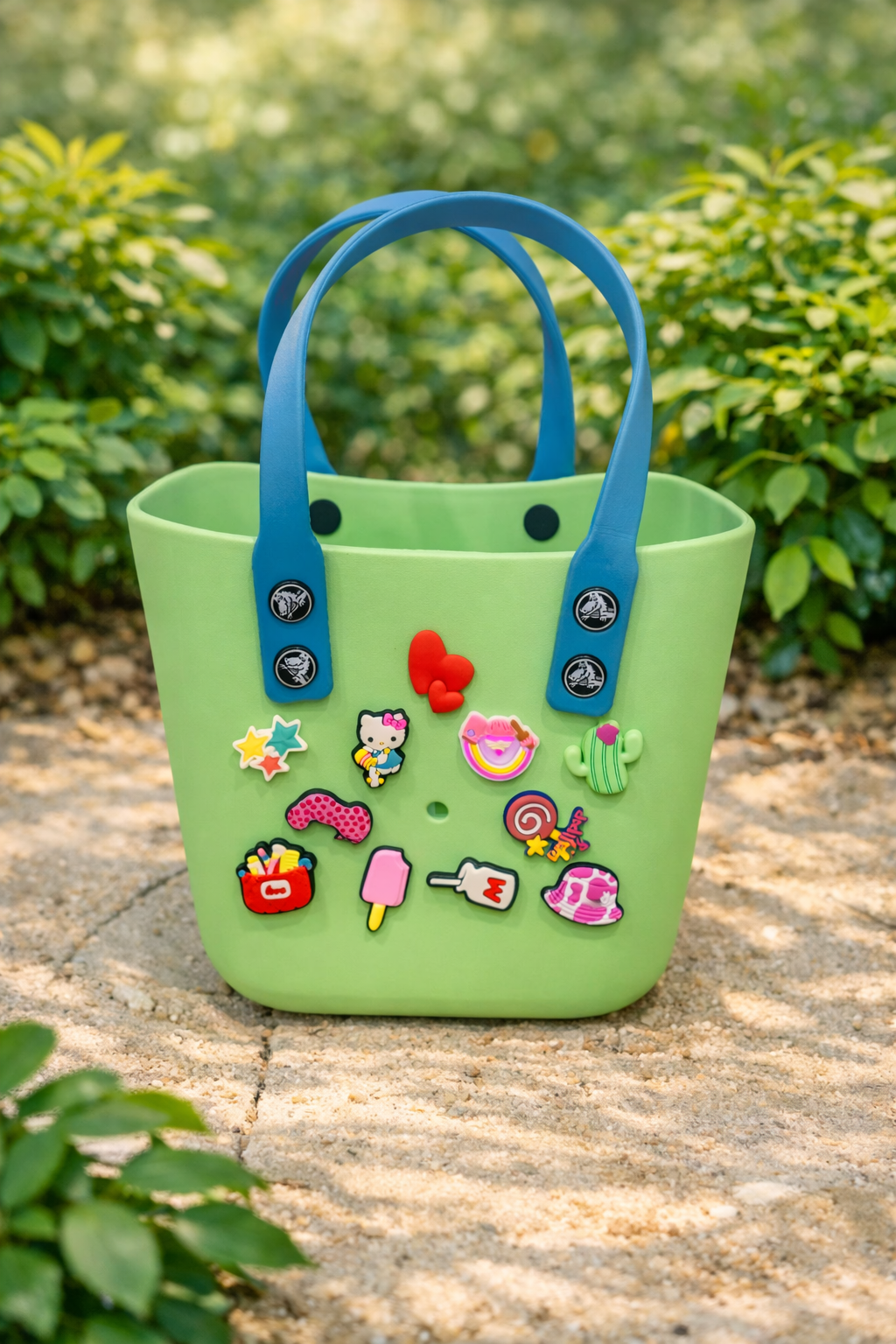 Cute Silicone Kids Tote Bag with Charms – Waterproof Customizable Handbag for Girls (6 Colors)