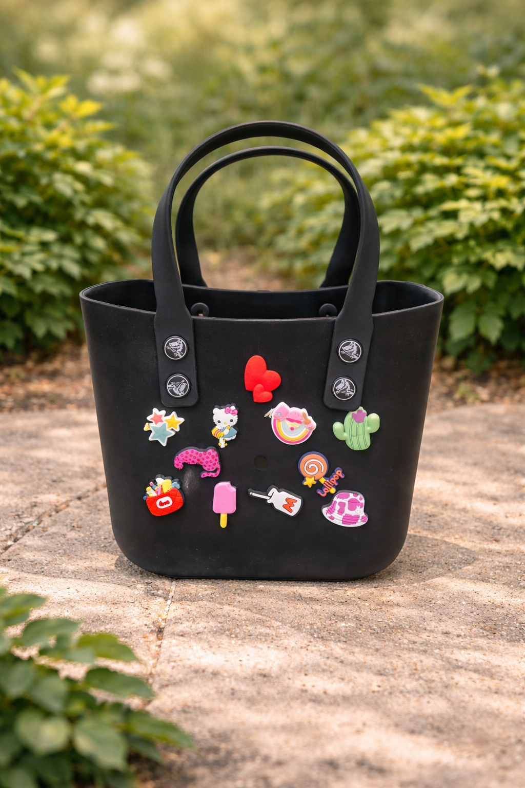 Cute Silicone Kids Tote Bag with Charms – Waterproof Customizable Handbag for Girls (6 Colors)