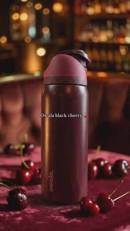 Owala FreeSip® Black Cherry Edition – 24oz / 32oz Insulated Stainless Steel Water Bottle