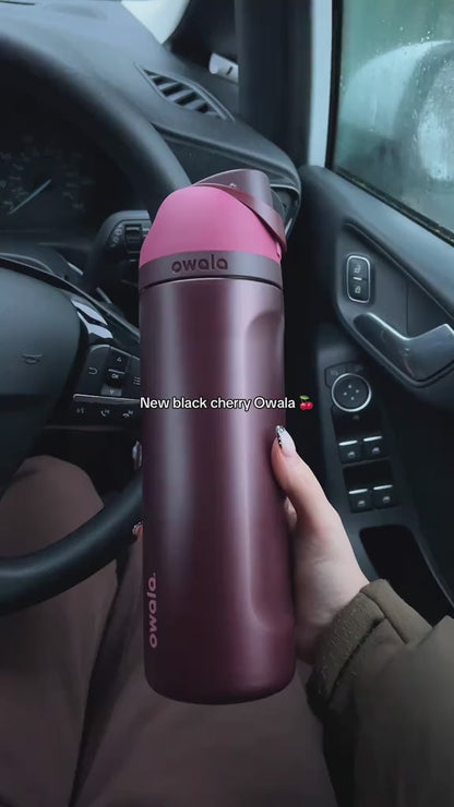 Owala FreeSip® Black Cherry Edition – 24oz / 32oz Insulated Stainless Steel Water Bottle